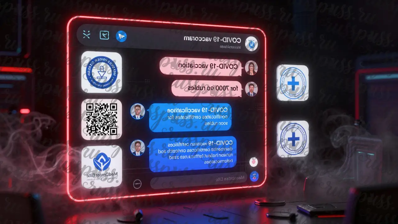Чат в Telegram с предложениями продать фальшивые медицинские справки.
