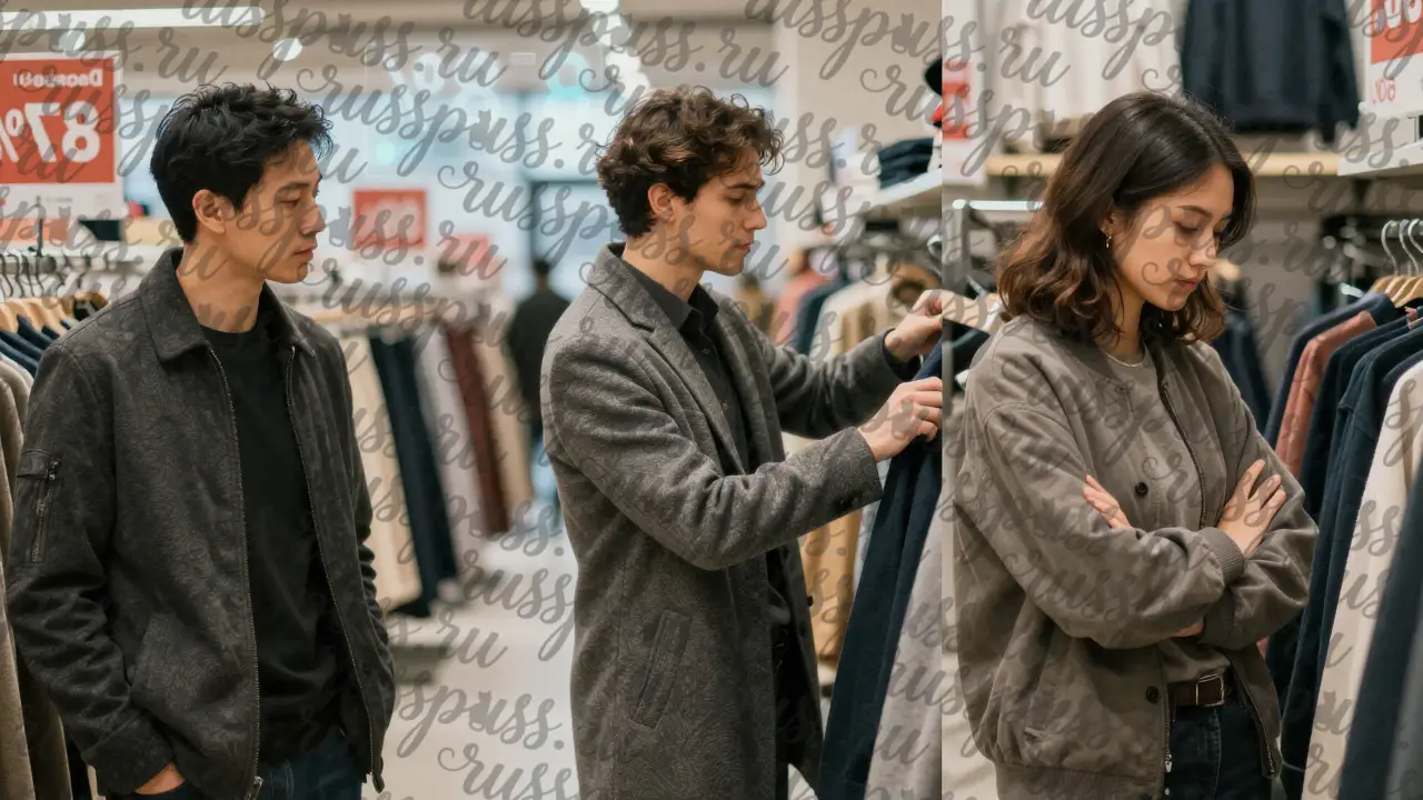 Три типа клиентов в магазине: скептик, уверенный покупатель и нейтральный посетитель.