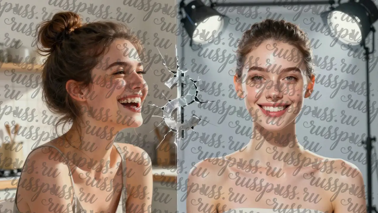 Сравнение: идеализированная модель слева и реальная женщина с естественной красотой справа.